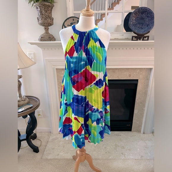 Ralph Lauren Dresses & Skirts - Ralph Lauren 1331 Blue Print Pleated Dress